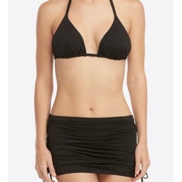 SPANX Solid Black Swim Transformation Adjustable Tube Top Skirt NWT Size Medium - Picture 2 of 7